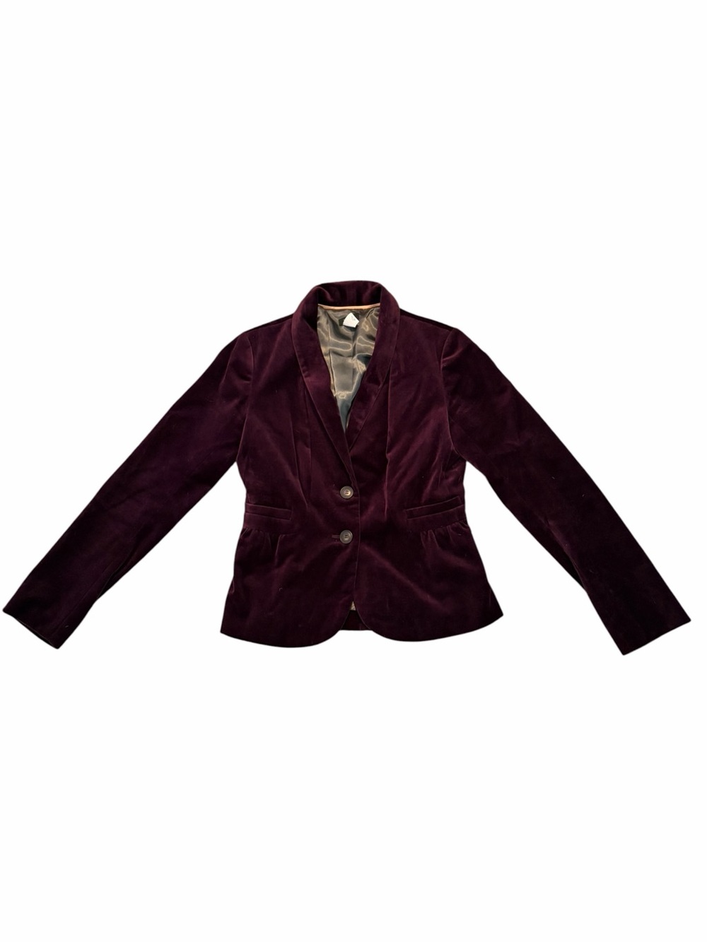 J Crew Eden Velvet Peplum Blazer Plum Purple 4